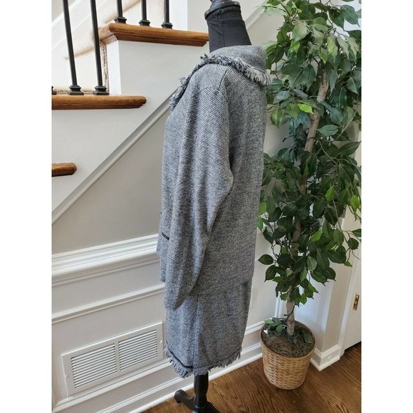 Karen Lessley Women's Gray 100% Acrylic Long Sleeve Button Two Piece Suits Small - Picture 6 of 10